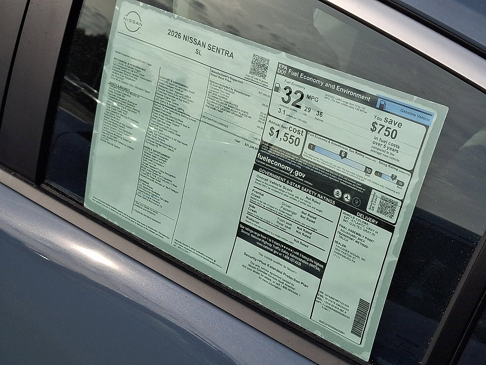New 2026 Nissan Sentra SL image 3