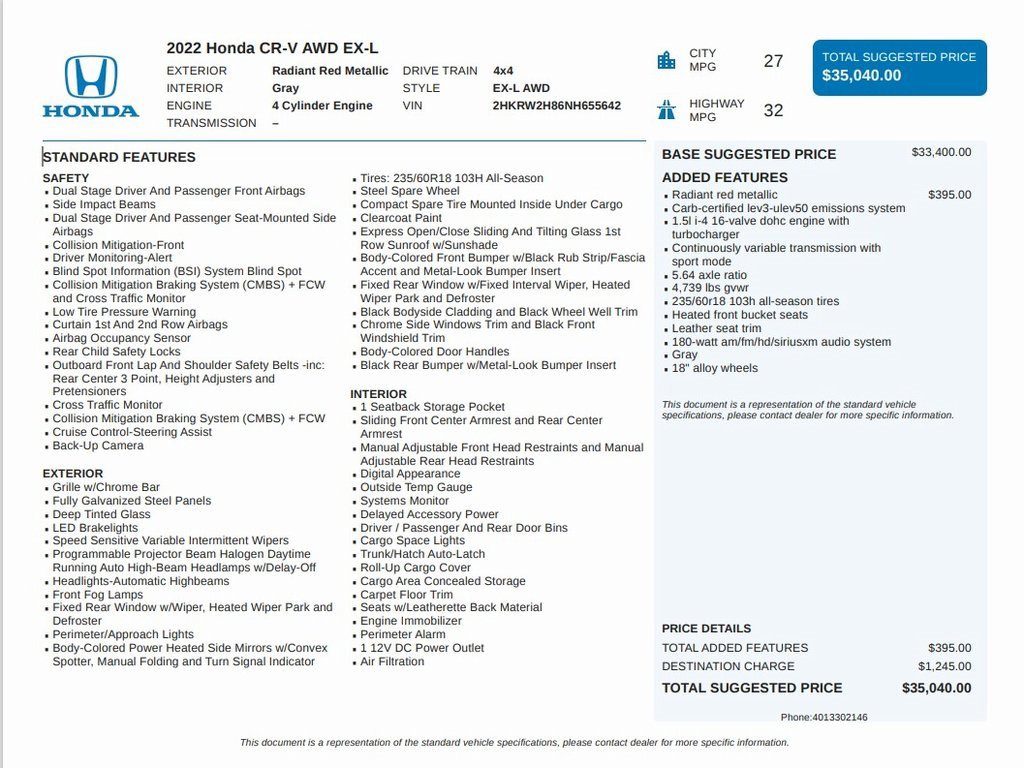 Used 2022 Honda CR-V EX-L image 7