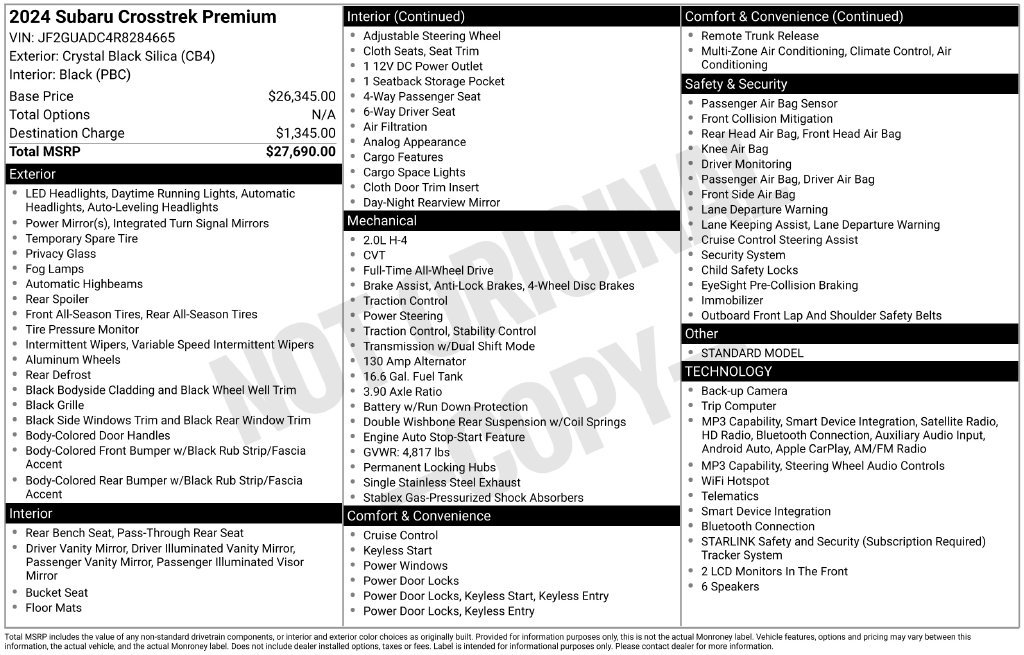 Certified 2024 Subaru Crosstrek 2.0i Premium AWD/4WD image 4