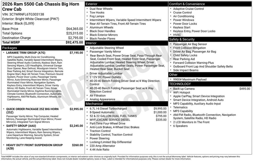 New 2026 RAM 5500 4x4 Crew Cab w/ Laramie Trim Package image 31