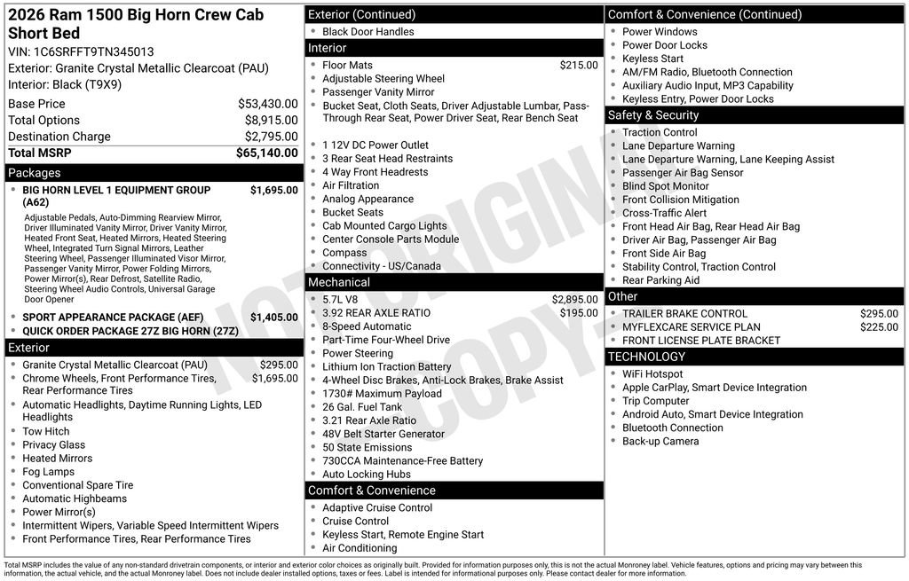 New 2026 RAM 1500 Big Horn AWD/4WD image 4