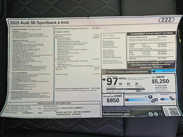 New 2025 Audi S6 e-tron Premium Plus image 18