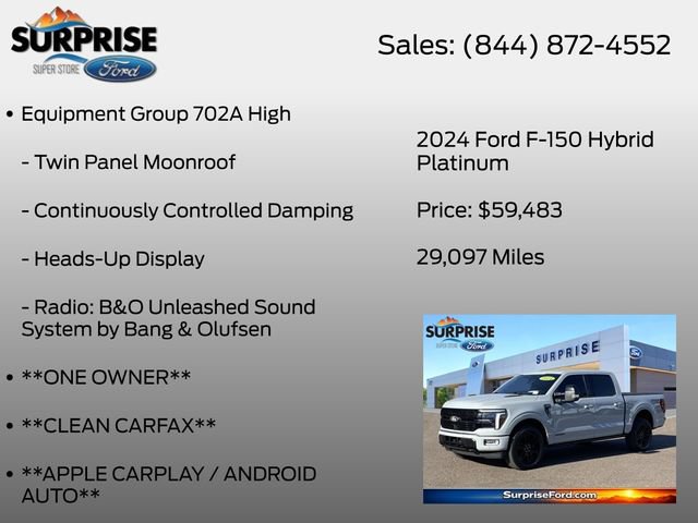 Certified 2024 Ford F150 Platinum w/ Equipment Group 702A High AWD/4WD image 13