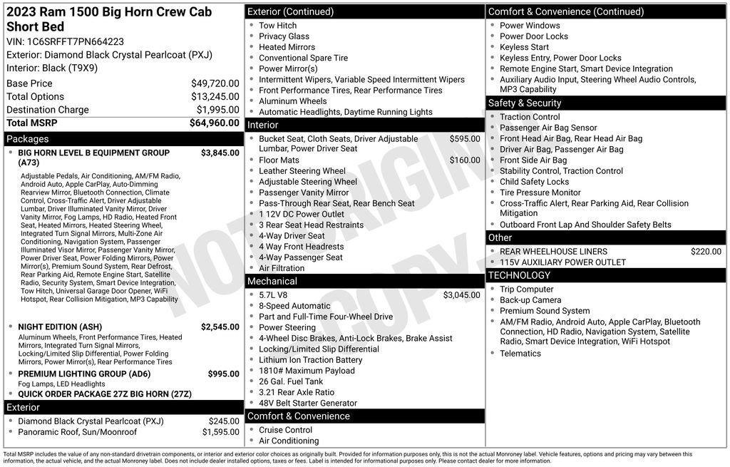 Used 2023 RAM 1500 Big Horn AWD/4WD image 3