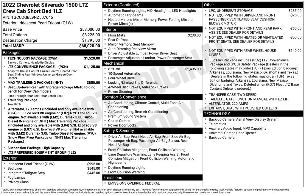 Used 2022 Chevrolet Silverado 1500 LTZ w/ Technology Package image 28