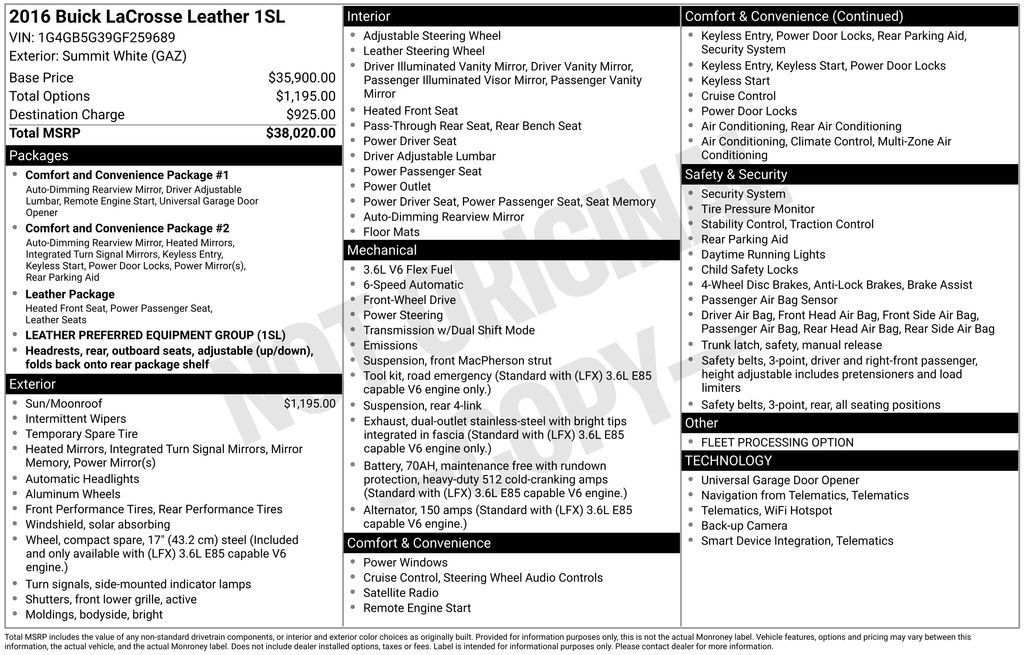 Certified 2016 Buick LaCrosse Leather image 3