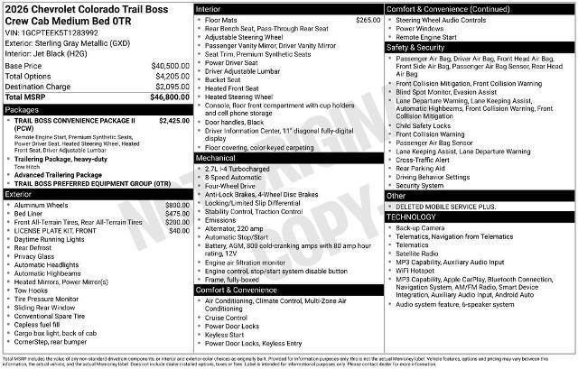New 2026 Chevrolet Colorado Trail Boss AWD/4WD image 33
