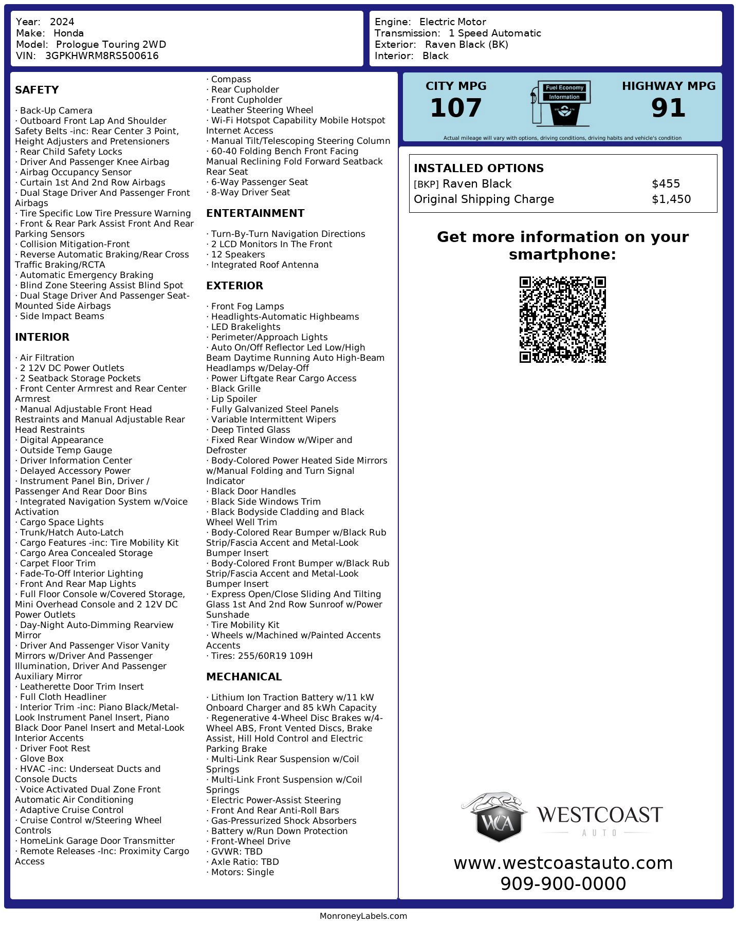 Used 2024 Honda Prologue Touring image 13