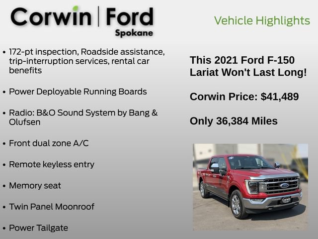Used 2021 Ford F150 Lariat w/ Equipment Group 502A High AWD/4WD image 25
