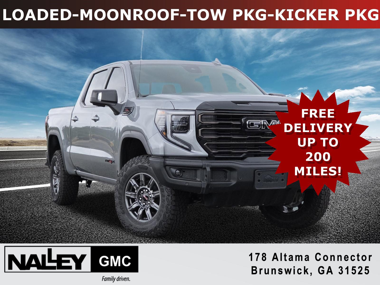 New 2026 GMC Sierra 1500 AT4X w/ LPO, Black Badging Package