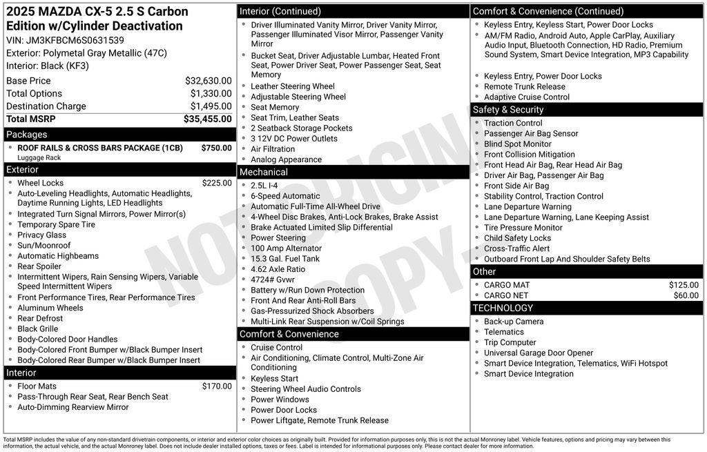 Certified 2025 MAZDA CX-5 Carbon Edition AWD/4WD image 9