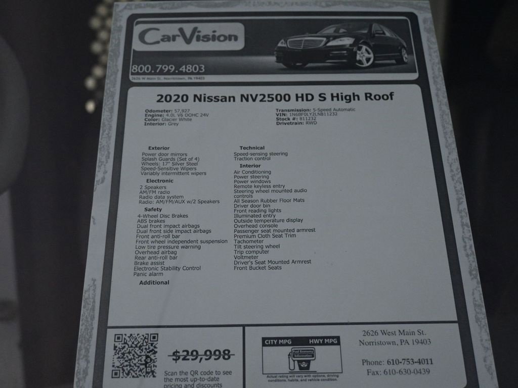 Used 2020 Nissan NV 2500 S image 30