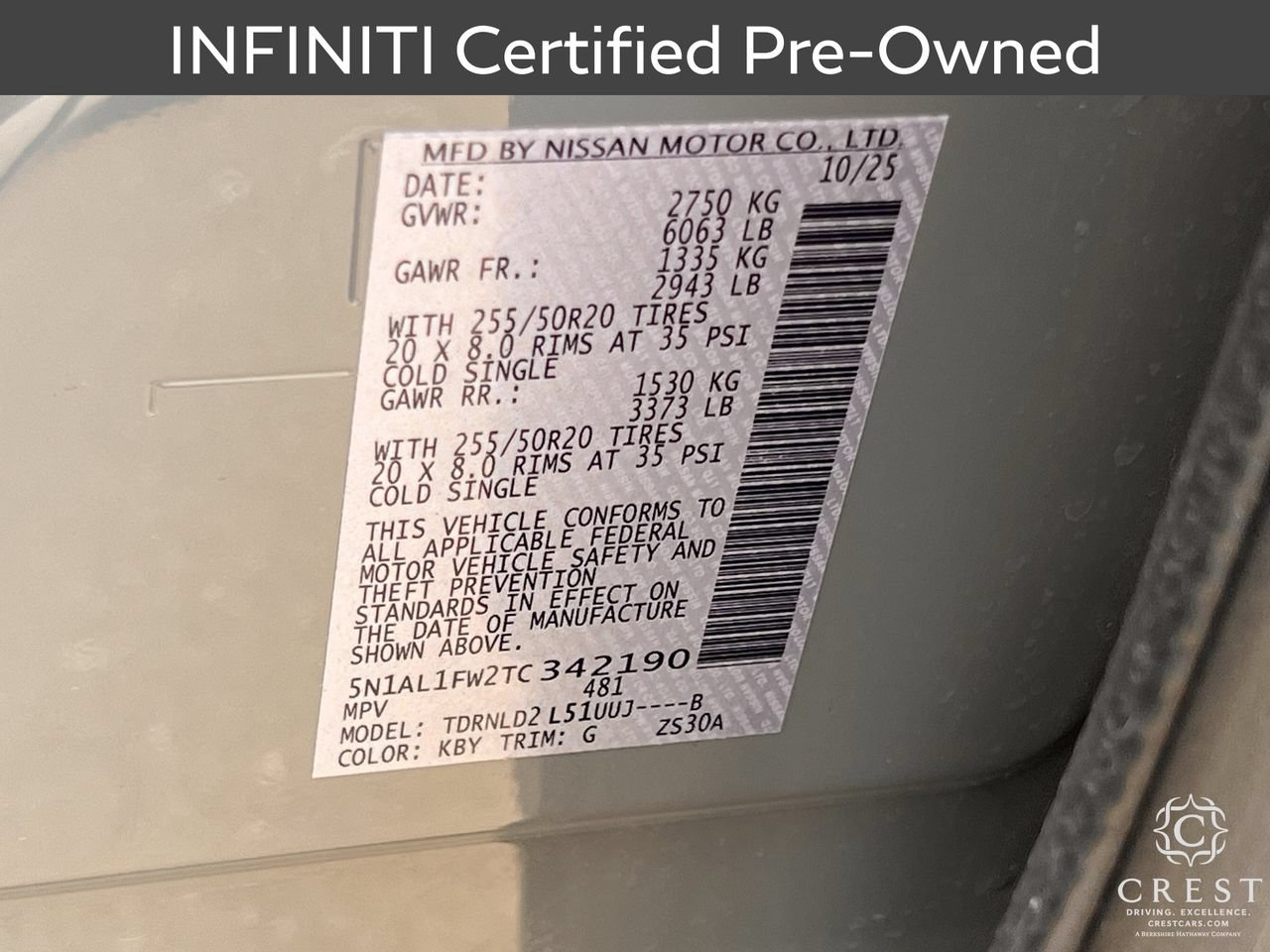Certified 2026 INFINITI QX60 Sport AWD/4WD image 32