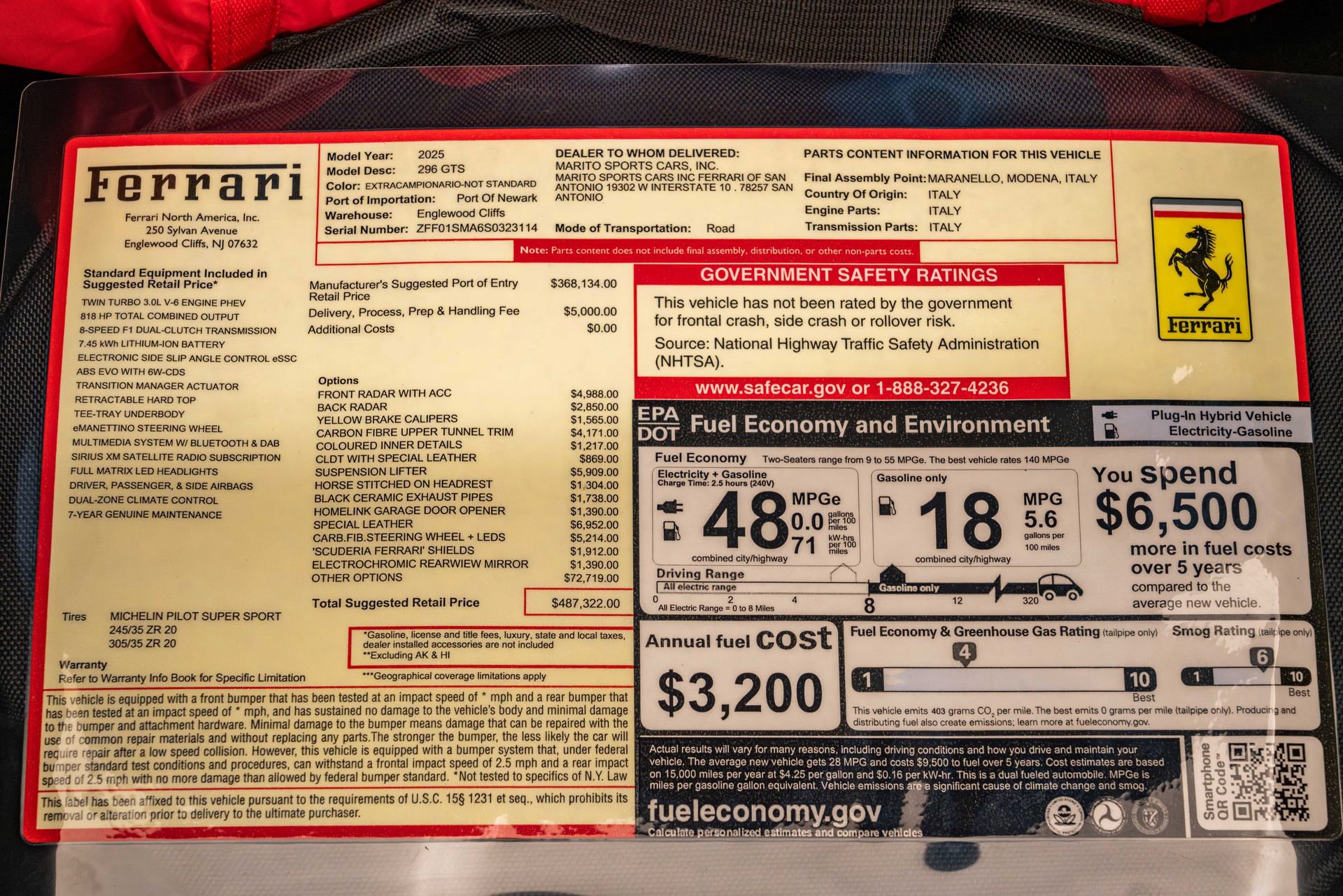 Certified 2025 Ferrari 296 GTS RWD image 28