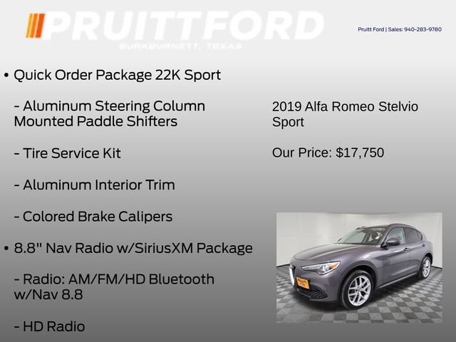 Used 2019 Alfa Romeo Stelvio Sport w/ Quick Order Package 22K Sport RWD image 13