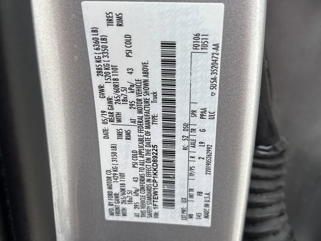 Used 2019 Ford F150 XLT w/ Equipment Group 302A Luxury image 26