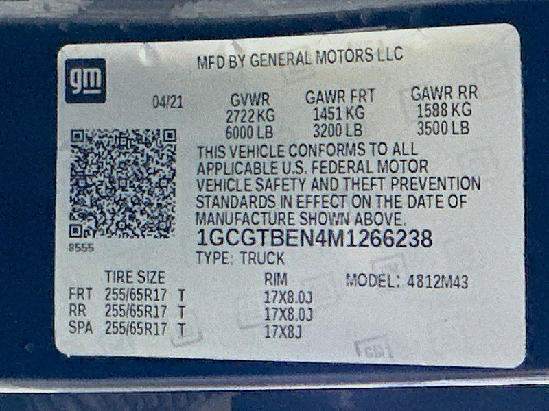 Used 2021 Chevrolet Colorado W/T w/ WT Convenience Package AWD/4WD image 32