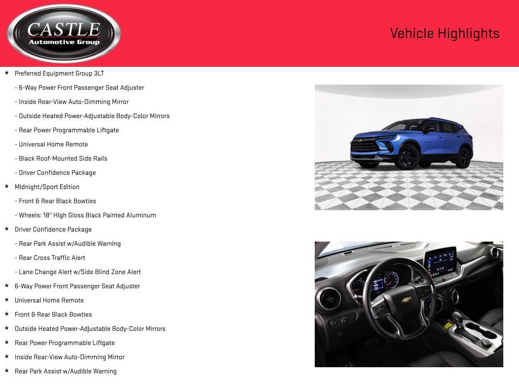 Certified 2024 Chevrolet Blazer LT w/ Midnight/Sport Edition FWD image 3