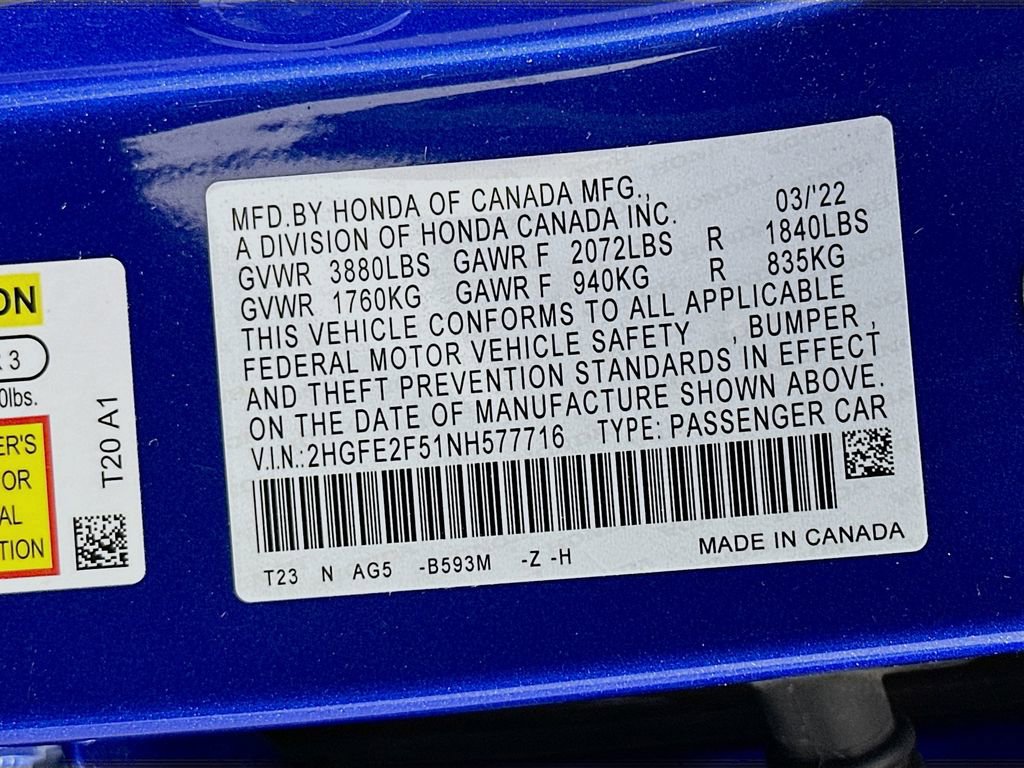 Used 2022 Honda Civic Sport image 30