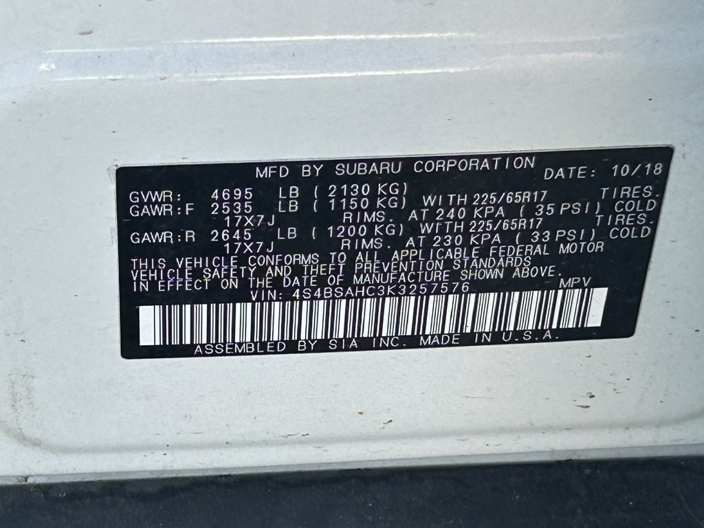Used 2019 Subaru Outback 2.5i Premium w/ Popular Package #2 AWD/4WD image 33