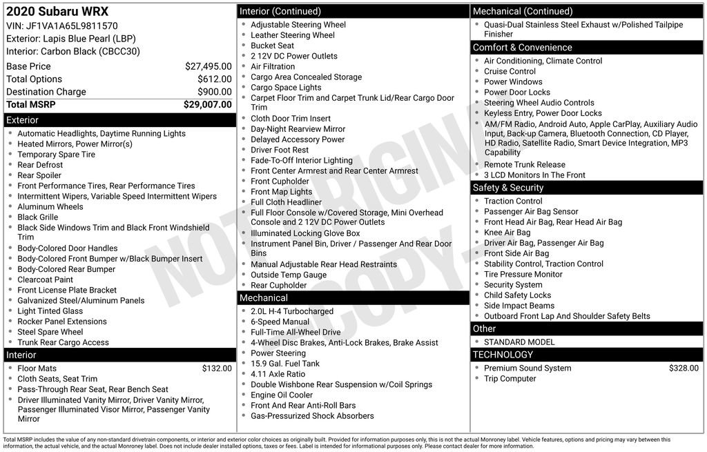 Used 2020 Subaru WRX image 11