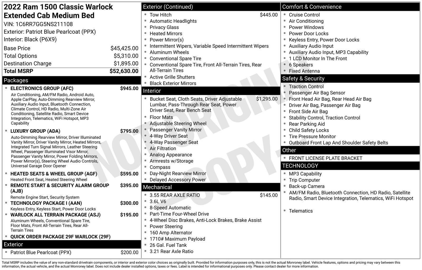Used 2022 RAM 1500 Warlock w/ Electronics Group AWD/4WD image 27