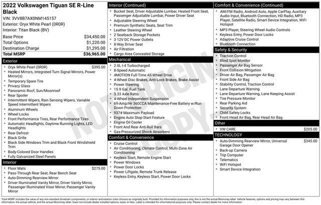 Used 2022 Volkswagen Tiguan SE R-Line AWD/4WD image 2