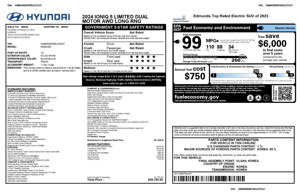 Used 2024 Hyundai Ioniq 5 Limited AWD/4WD image 8
