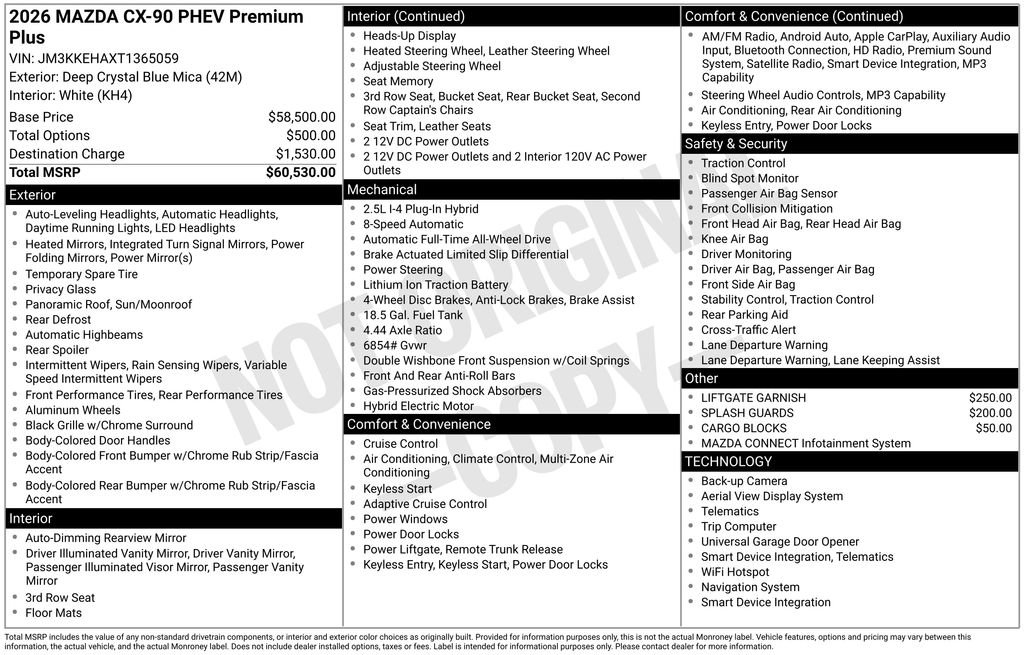 New 2026 MAZDA CX-90 Plug-In Hybrid w/ Premium Plus image 9