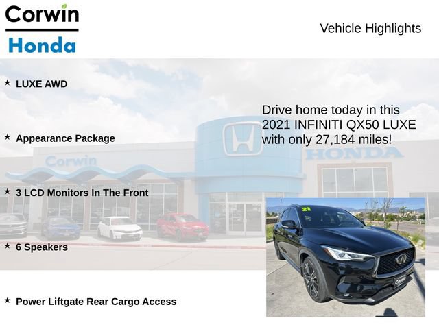Used 2021 INFINITI QX50 Luxe w/ Appearance Package AWD/4WD image 7