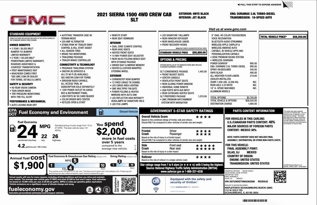 Used 2021 GMC Sierra 1500 SLT w/ SLT Convenience Package image 2