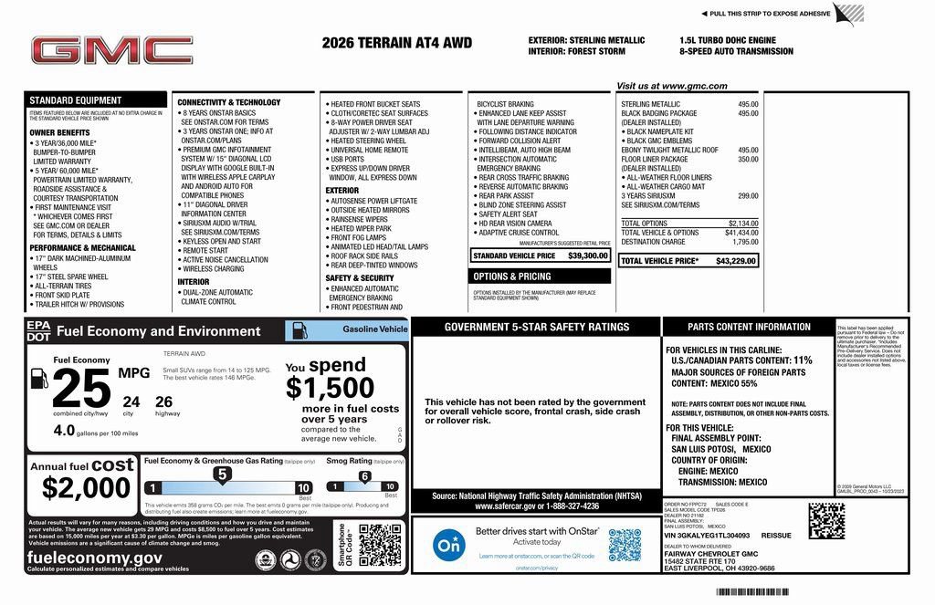 New 2026 GMC Terrain AT4 w/ LPO, Black Badging Package image 4