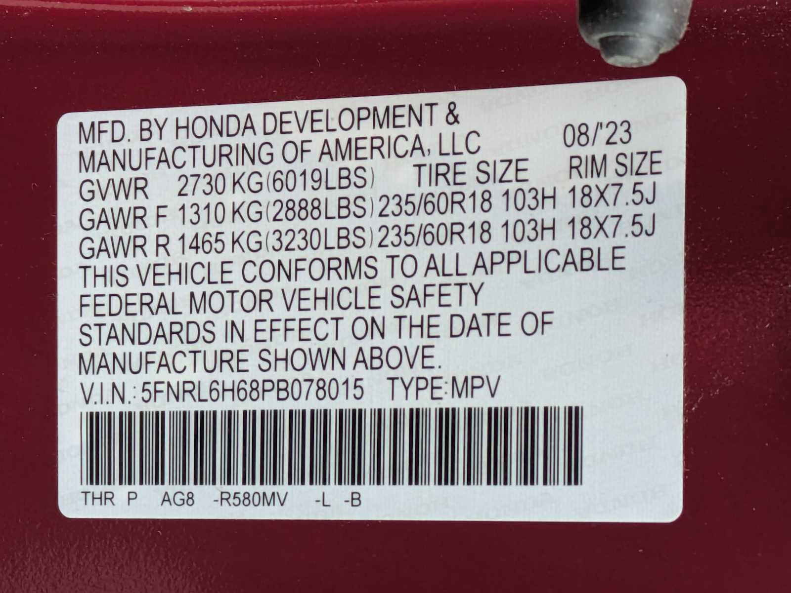 Certified 2023 Honda Odyssey EX-L image 34
