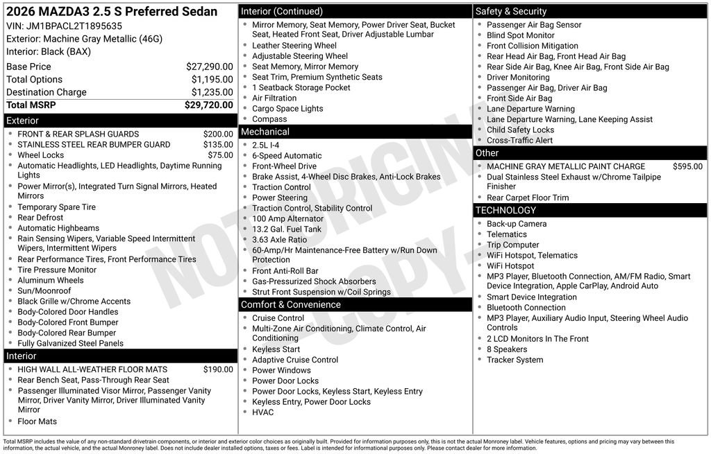 New 2026 MAZDA MAZDA3 2.5 S Sedan w/ Preferred Pkg FWD image 4