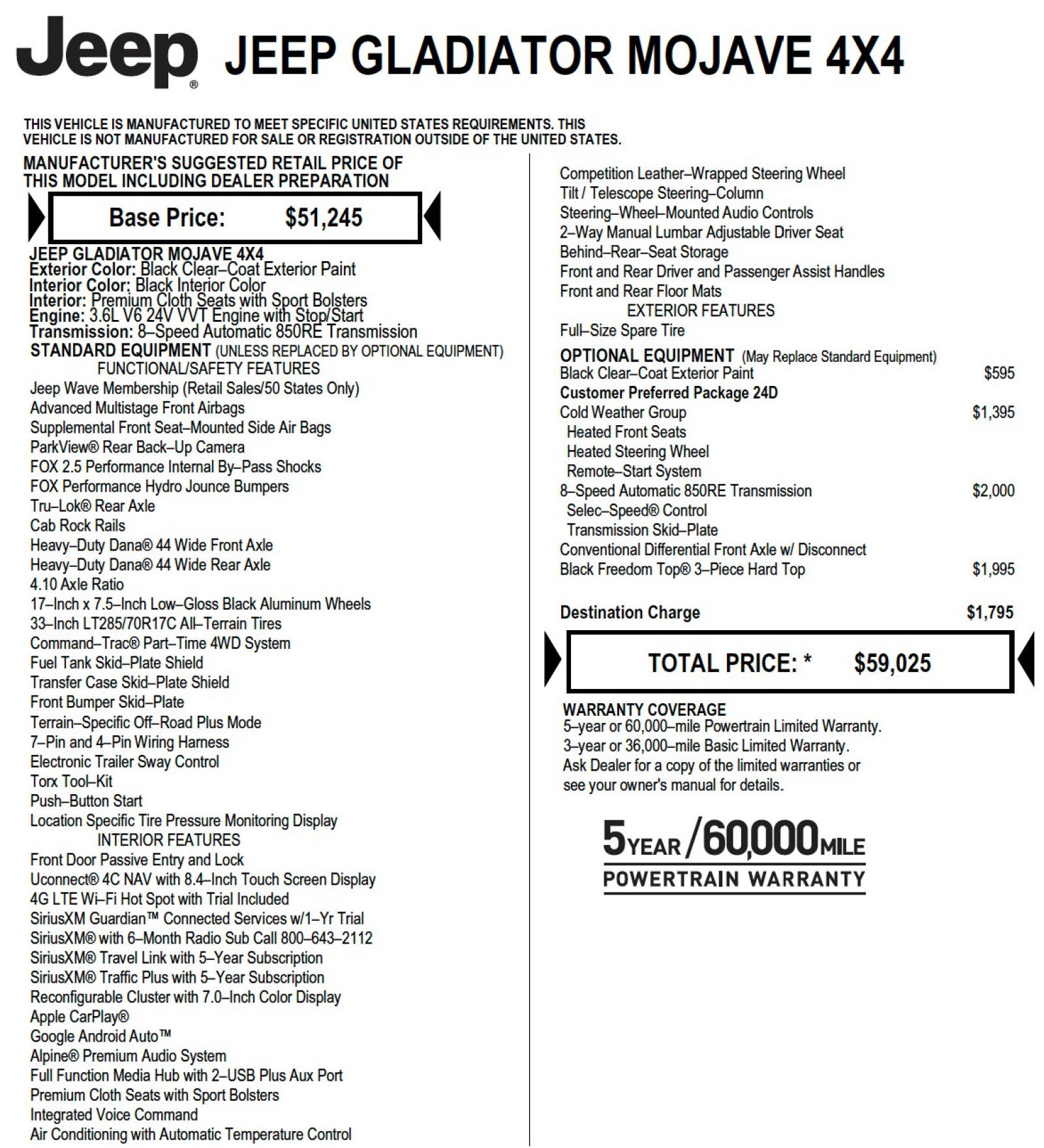 Used 2023 Jeep Gladiator Mojave w/ Cold Weather Group AWD/4WD image 7
