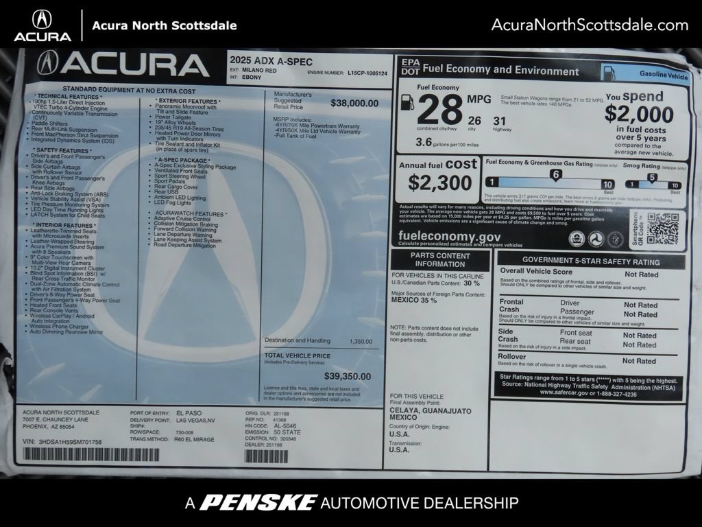 Certified 2025 Acura ADX A-Spec FWD image 11