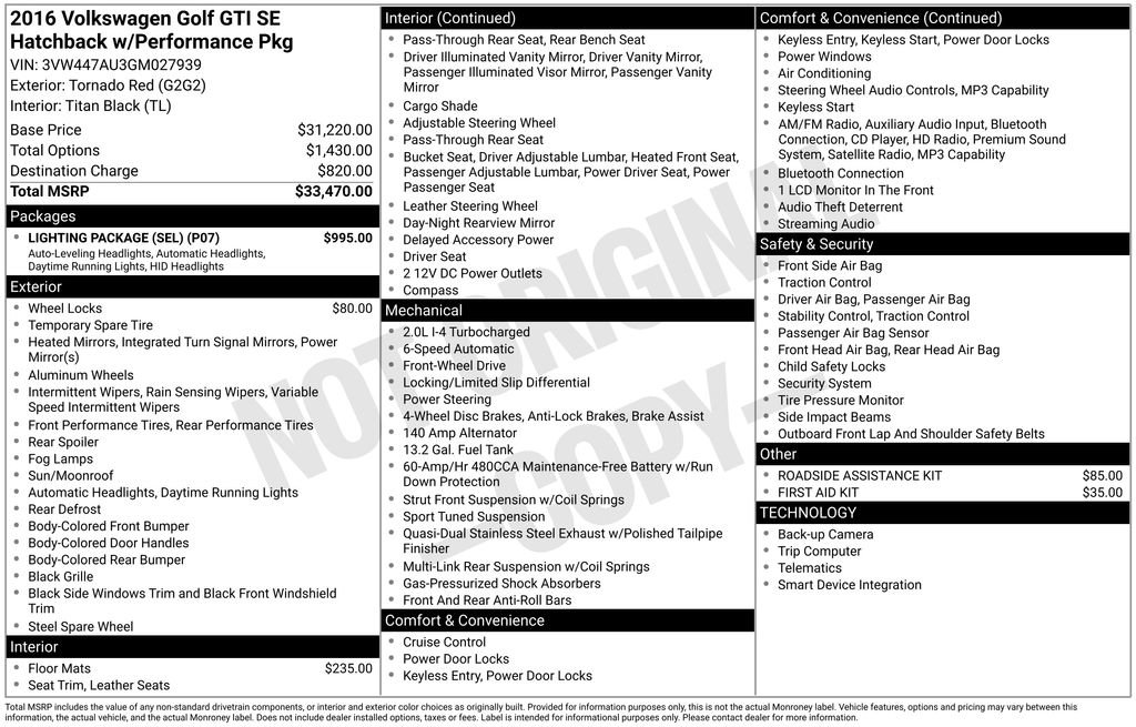 Used 2016 Volkswagen GTI SE w/ Lighting Package (SEL) FWD image 12