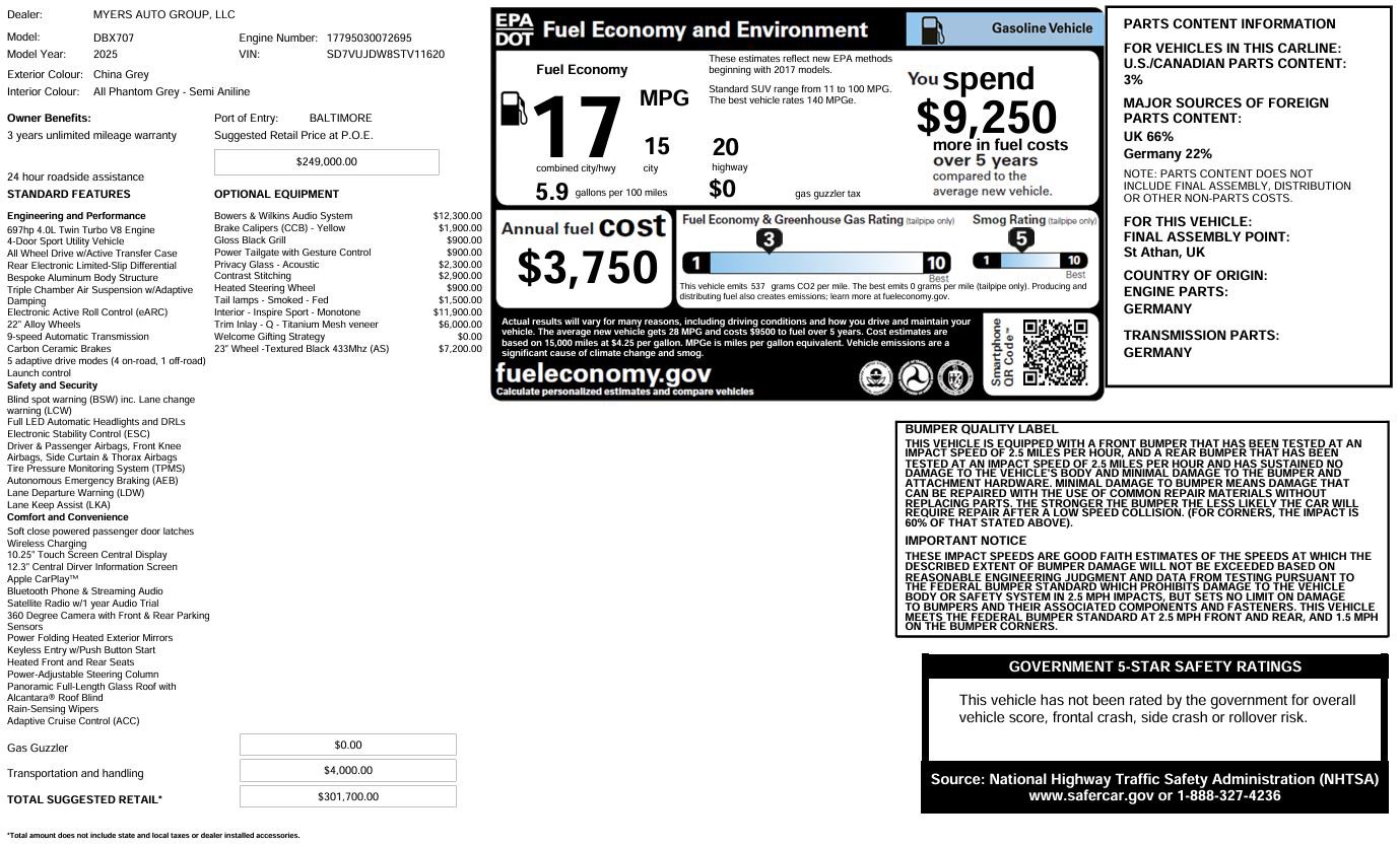 Used 2025 Aston Martin DBX 707 image 36