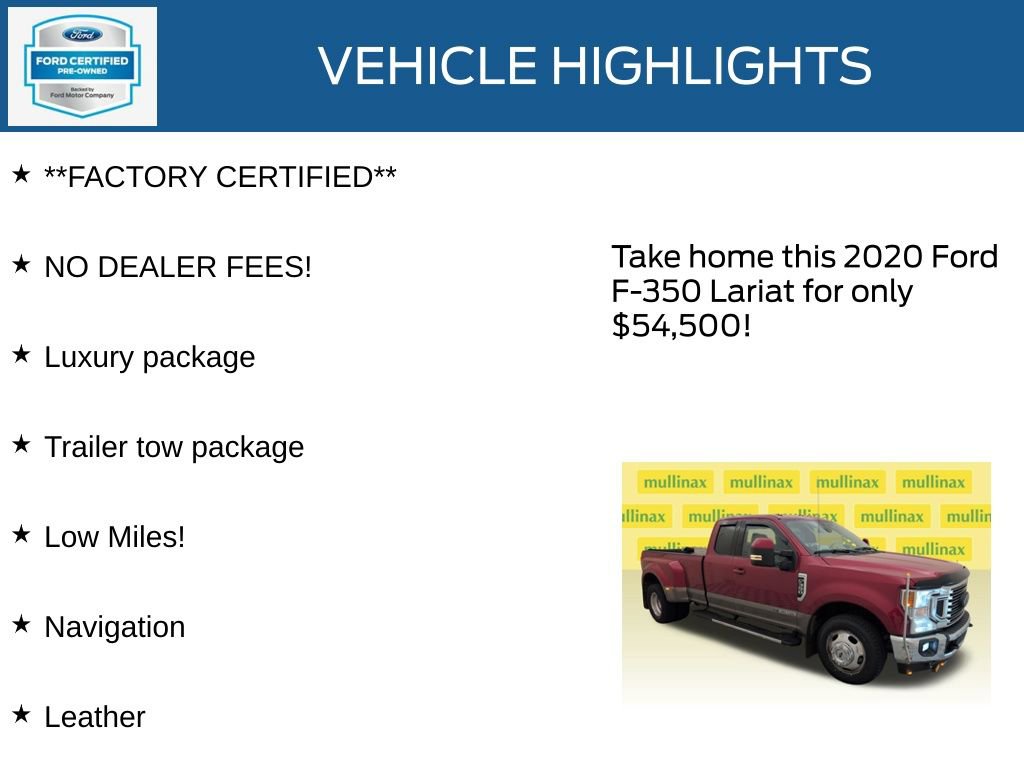 Certified 2020 Ford F350 Lariat w/ Lariat Value Package image 13