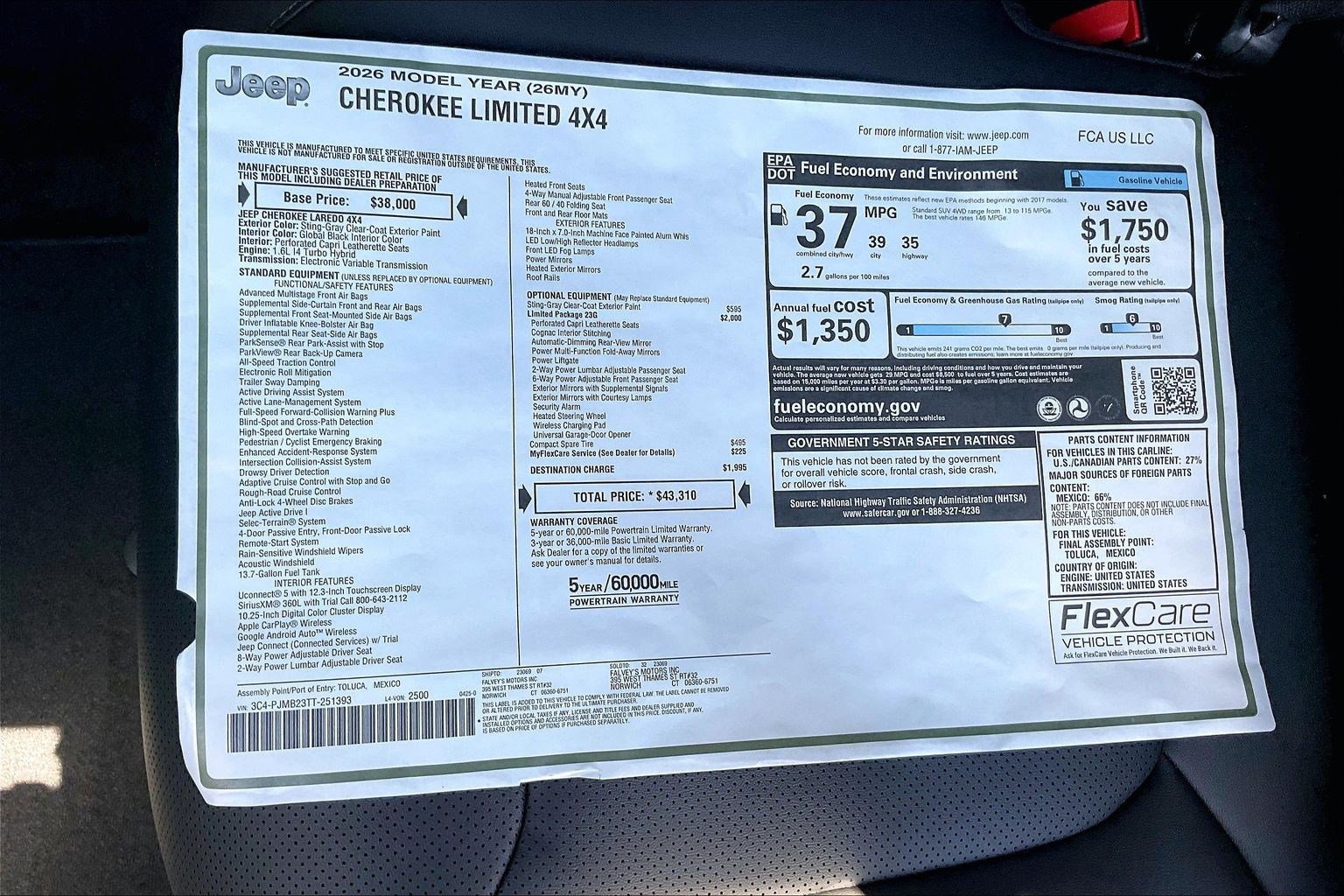 New 2026 Jeep Cherokee Limited AWD/4WD image 14