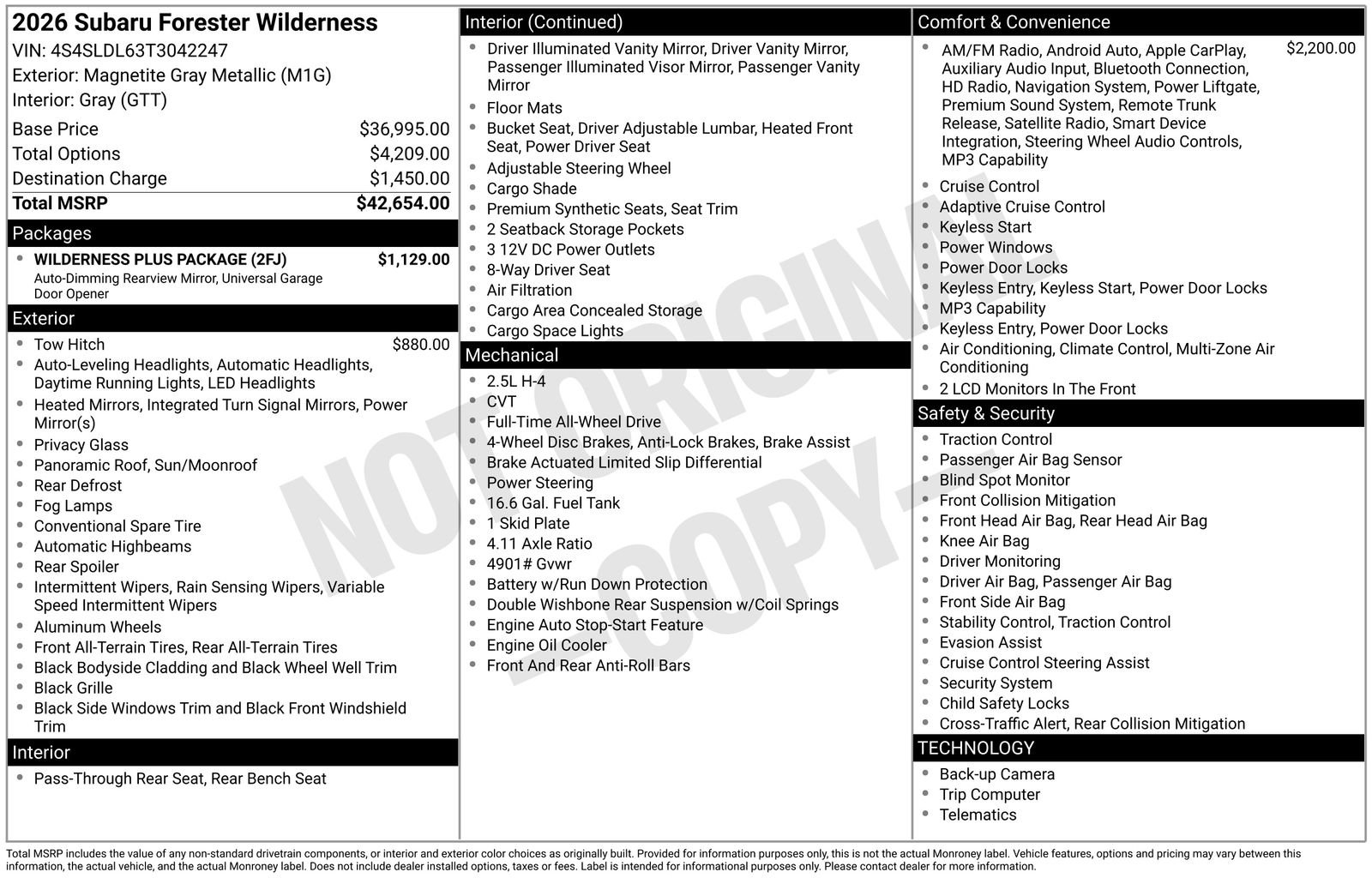 Certified 2026 Subaru Forester Wilderness w/ Wilderness Plus Package AWD/4WD image 7
