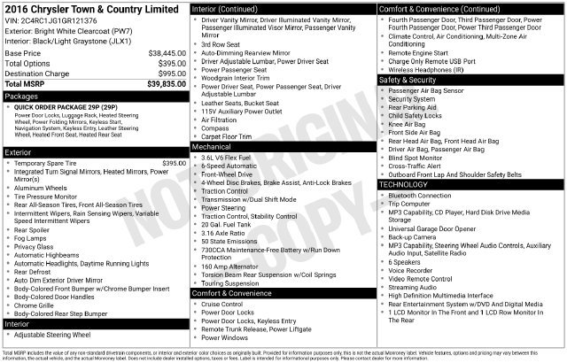 Used 2016 Chrysler Town & Country Limited FWD image 34