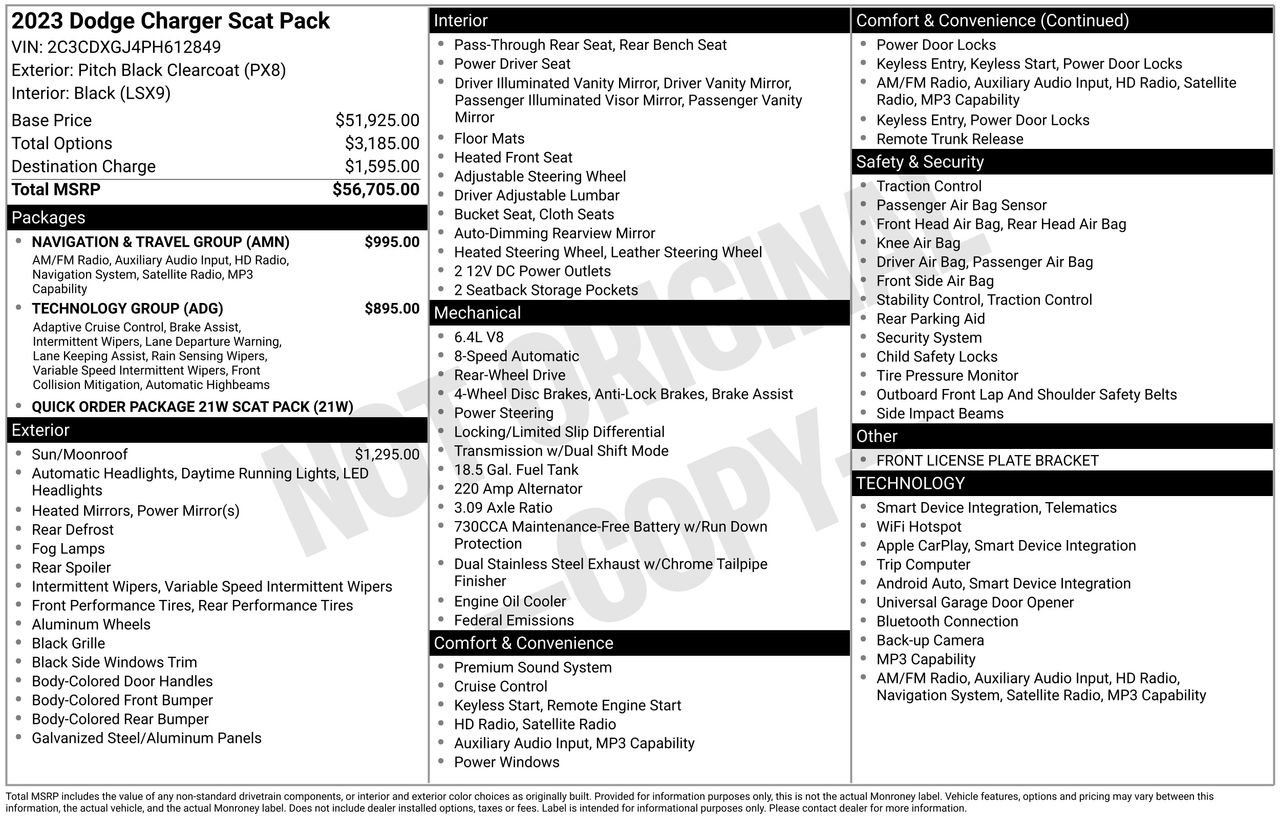 Used 2023 Dodge Charger Scat Pack w/ Navigation & Travel Group RWD image 37