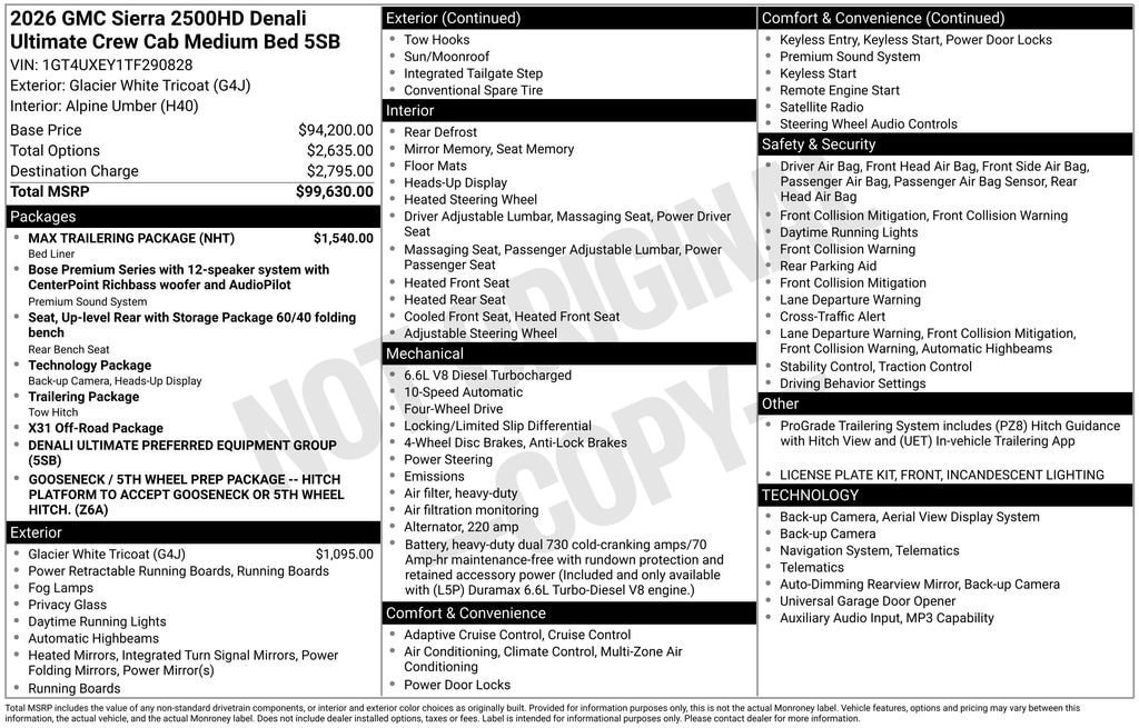 New 2026 GMC Sierra 2500 Denali Ultimate w/ Max Trailering Package AWD/4WD image 26