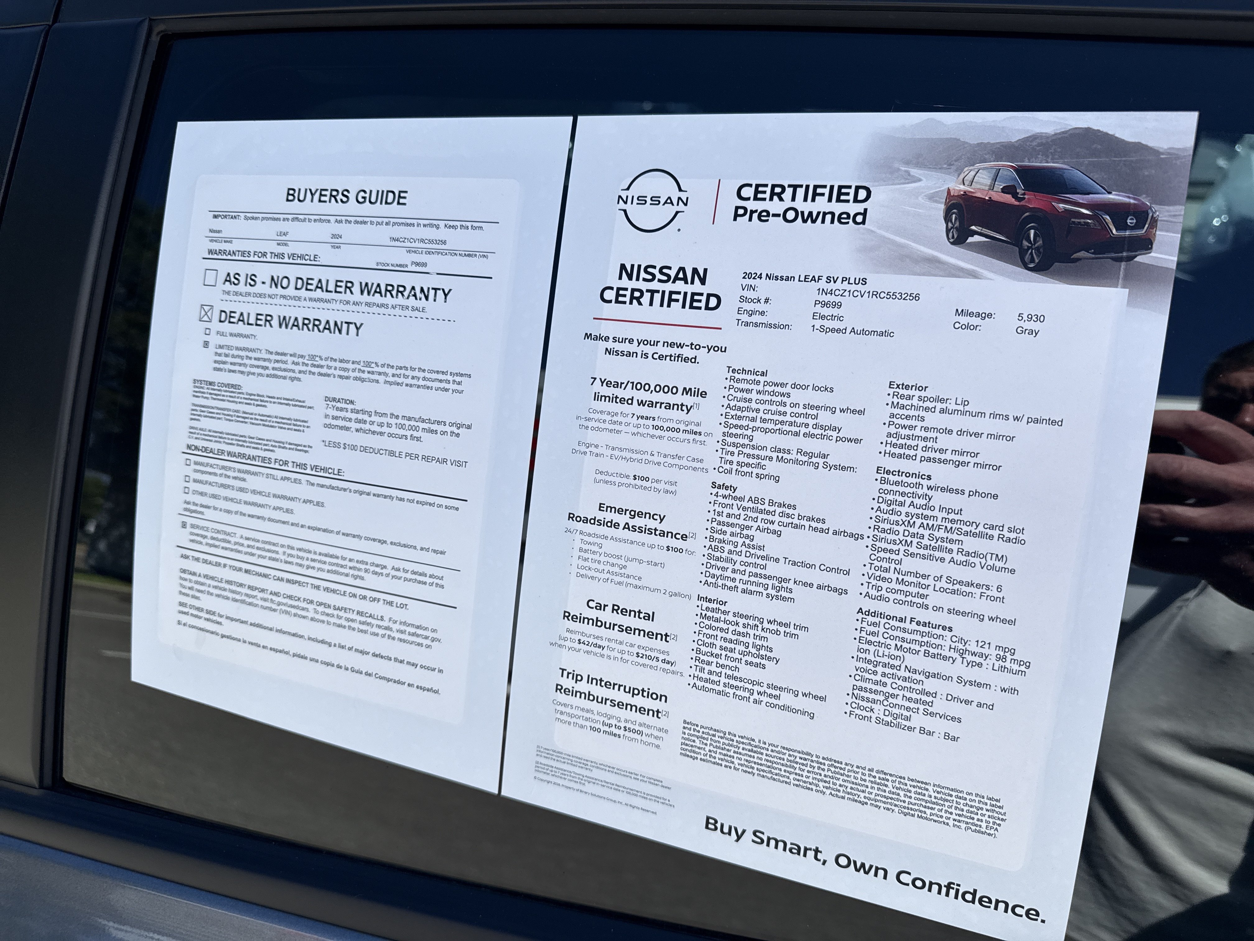 Certified 2024 Nissan Leaf SV Plus w/ Protection Package FWD image 13