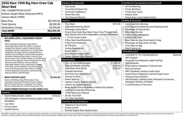 New 2026 RAM 1500 Big Horn AWD/4WD image 34