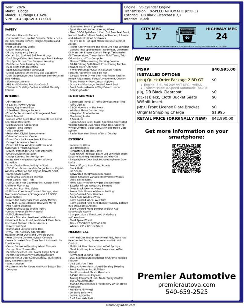 Used 2026 Dodge Durango GT AWD/4WD image 2