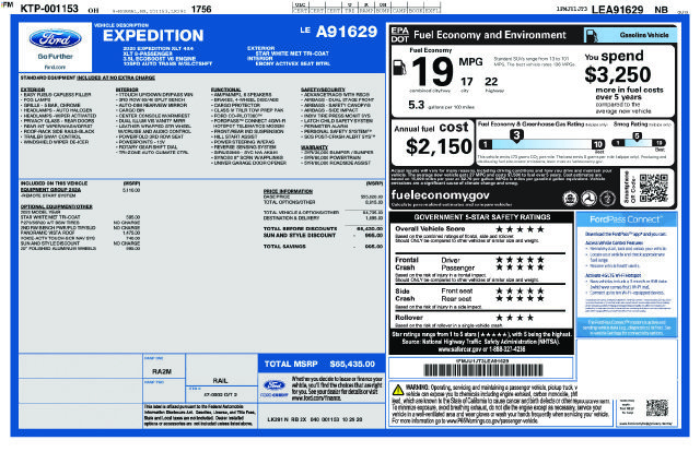 Used 2020 Ford Expedition XLT w/ Equipment Group 202A