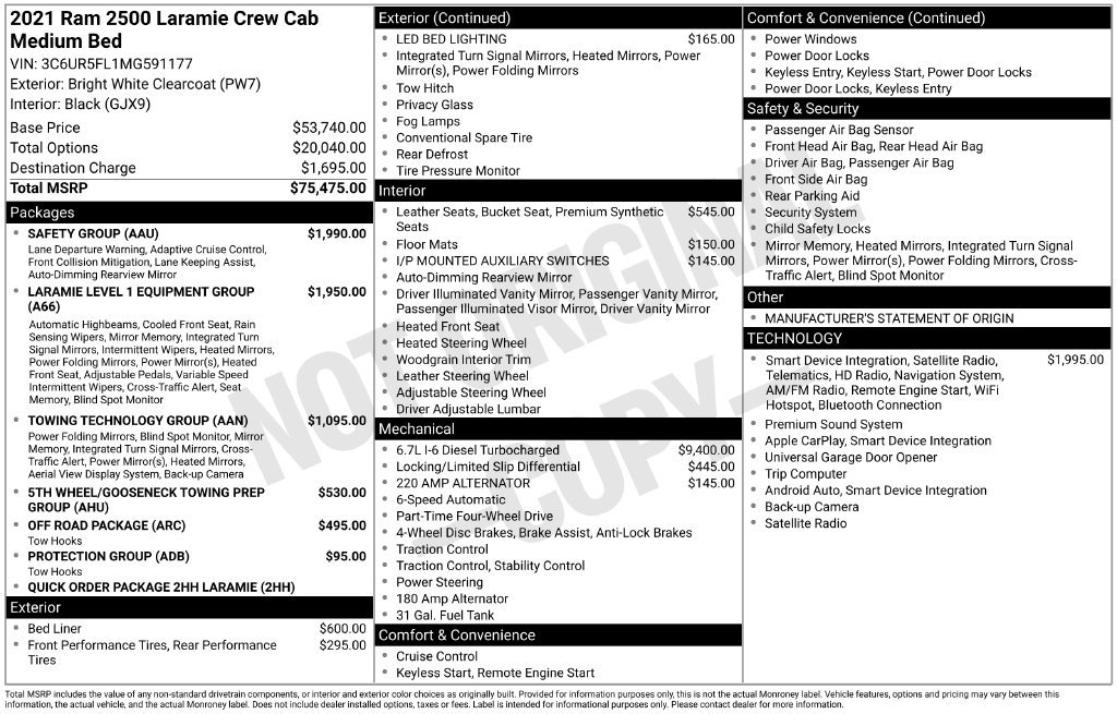 Used 2021 RAM 2500 Laramie w/ Safety Group AWD/4WD image 34