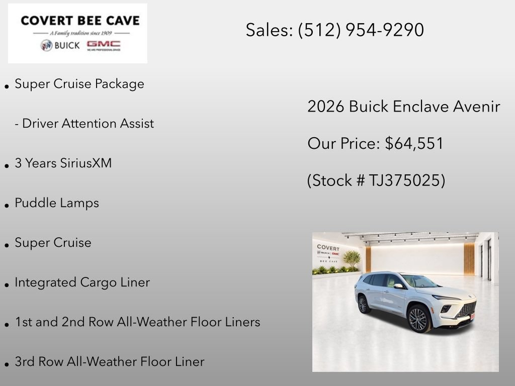 New 2026 Buick Enclave Avenir w/ Super Cruise Package FWD image 13